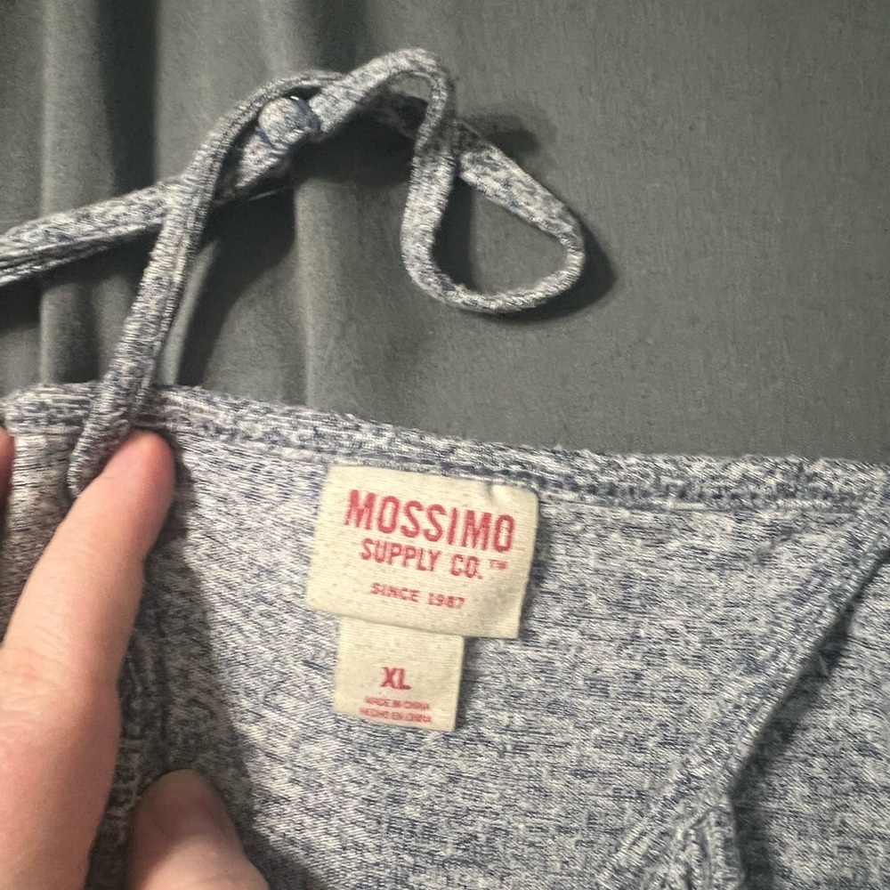 Romper is a navy blue/grey speckle